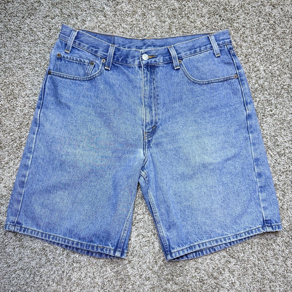 VTG Y2K 2002 Levis 550 Mens 34 Blue Denim Shorts Relaxed Fit Made Mauritius